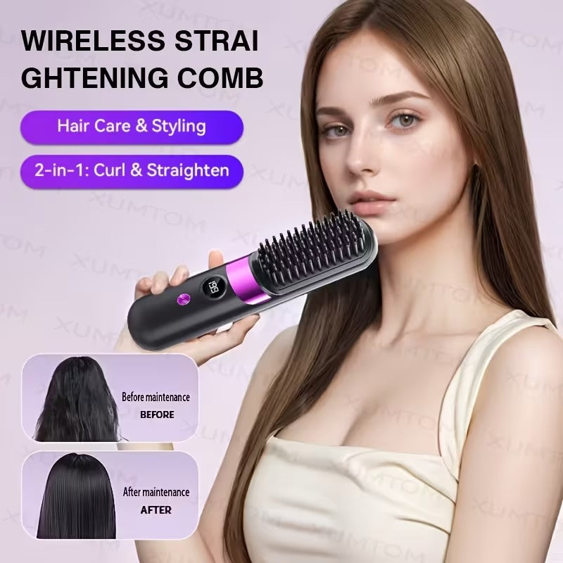 USB Hair Straightener & Curler Brush